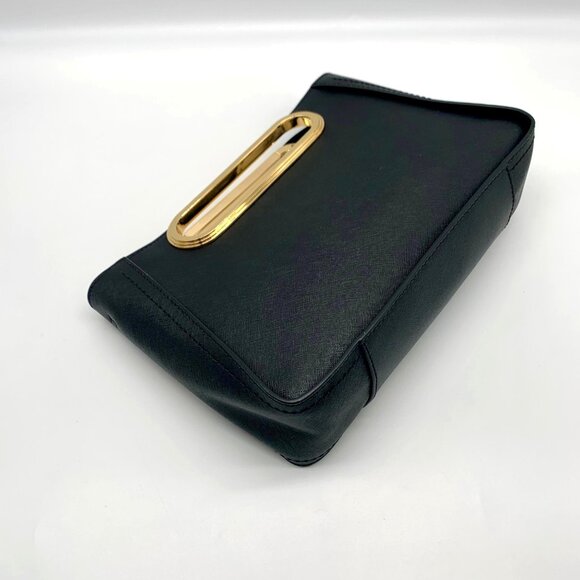 Michael Kors Chelsea Black Saffiano Leather Convertible Crossbody Clutch - NWT - Picture 6 of 11
